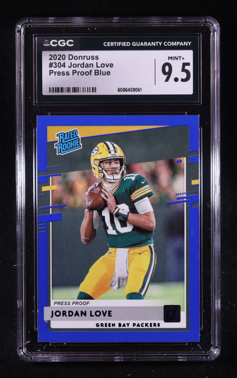 Jordan Love 2020 Donruss Press Proof Blue #304 RR RC (CGC 9.5) at PristineAuction.com Jordan Love 2020 Donruss Press Proof Blue #304 RR RC (CGC 9.5) at PristineAuction.com