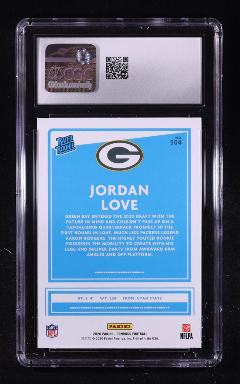 Jordan Love 2020 Donruss Press Proof Blue #304 RR RC (CGC 9.5) at PristineAuction.com Jordan Love 2020 Donruss Press Proof Blue #304 RR RC (CGC 9.5) at PristineAuction.com