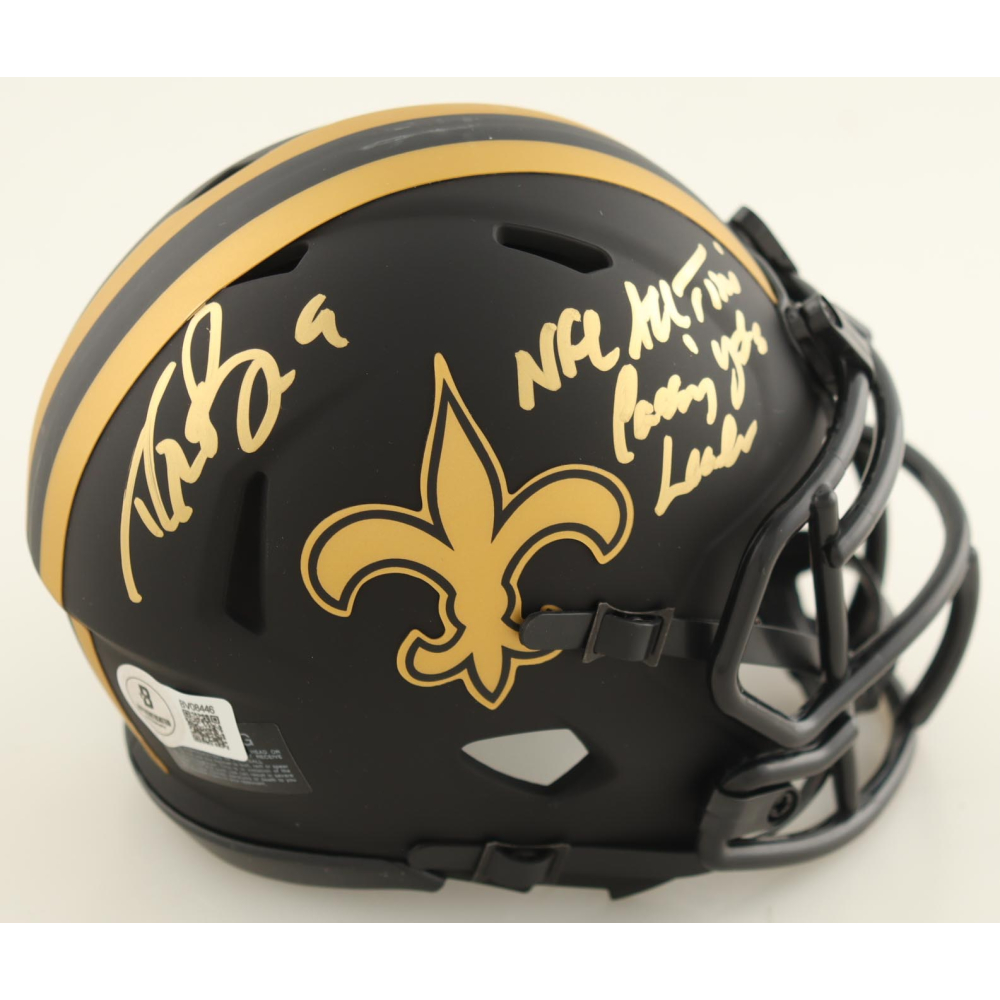 Drew Brees Signed Saints Eclipse Alternate Speed Mini Helmet Inscribed "NFL All Time Passing Yds Leader" (Beckett) at PristineAuction.com