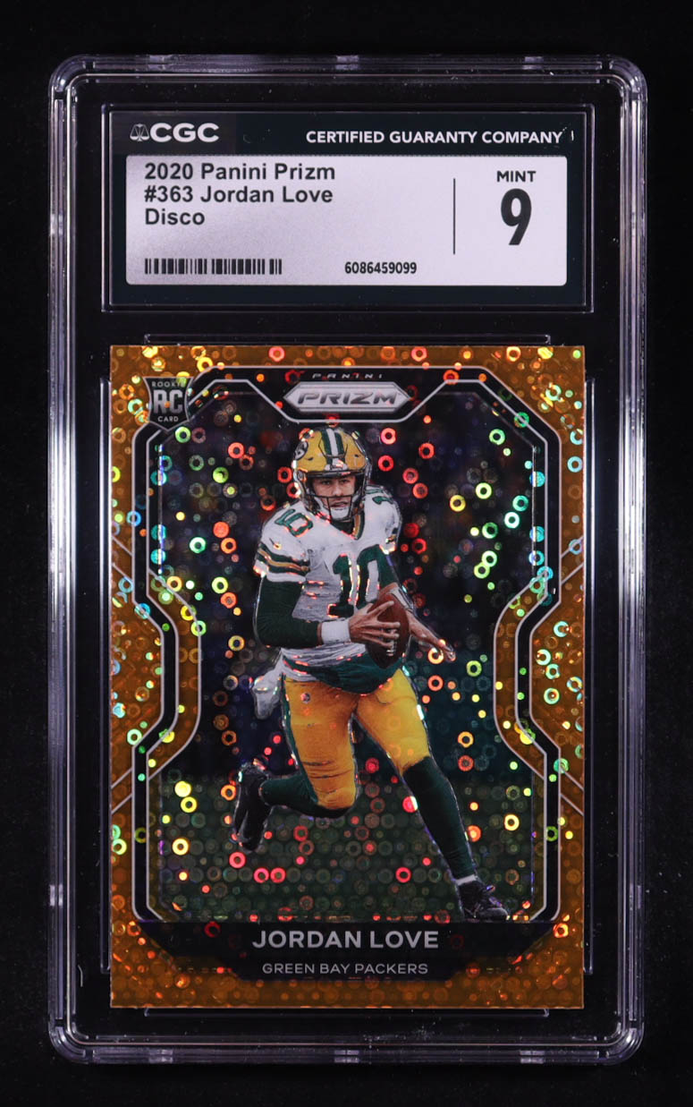 Jordan Love 2020 Panini Prizm Prizms Orange Disco #363 RC (CGC 9) at PristineAuction.com Jordan Love 2020 Panini Prizm Prizms Orange Disco #363 RC (CGC 9) at PristineAuction.com