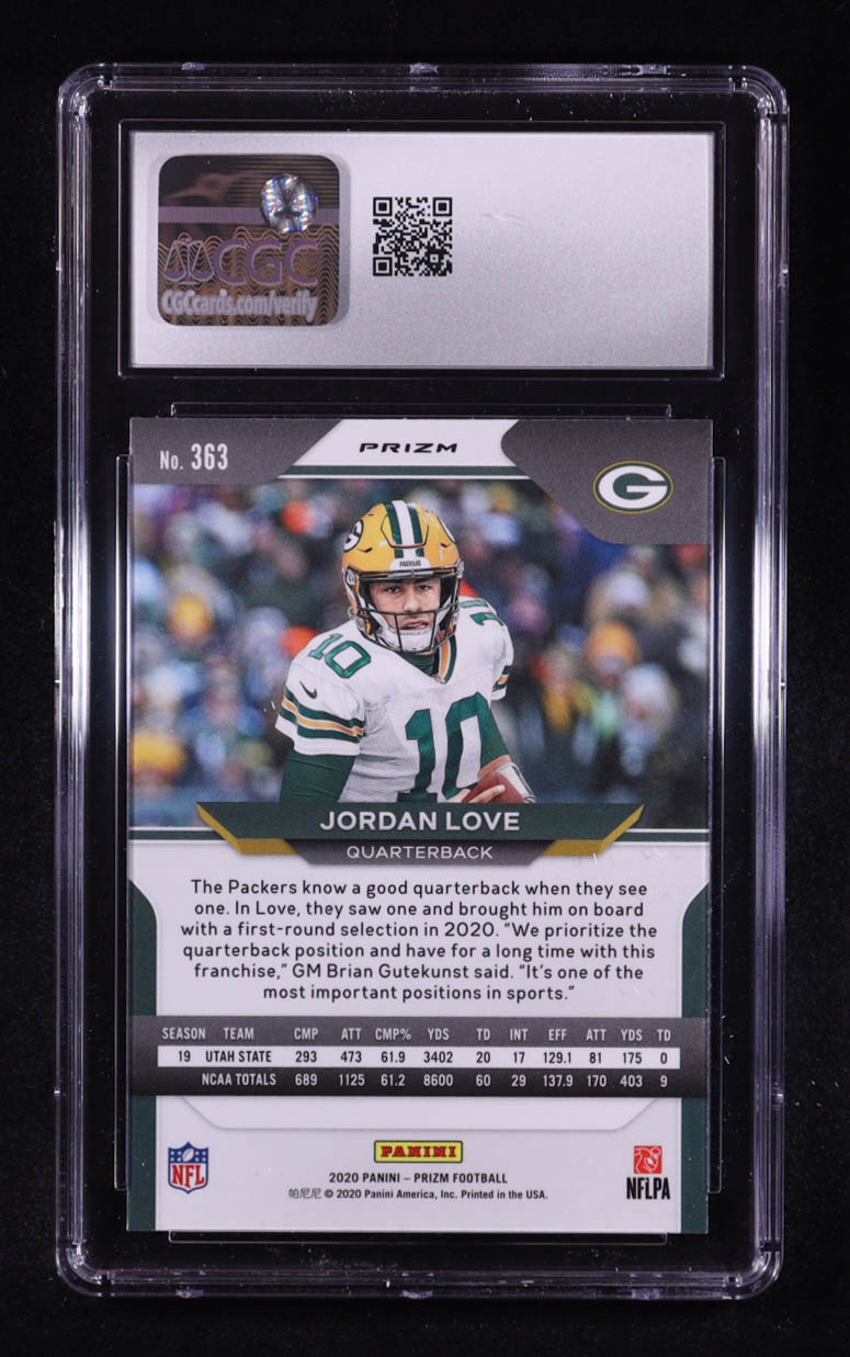 Jordan Love 2020 Panini Prizm Prizms Orange Disco #363 RC (CGC 9) at PristineAuction.com Jordan Love 2020 Panini Prizm Prizms Orange Disco #363 RC (CGC 9) at PristineAuction.com