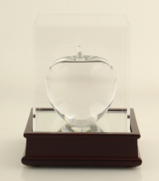 Tiffany & Co Heavy Lead Crystal Apple With Display Case at PristineAuction.com