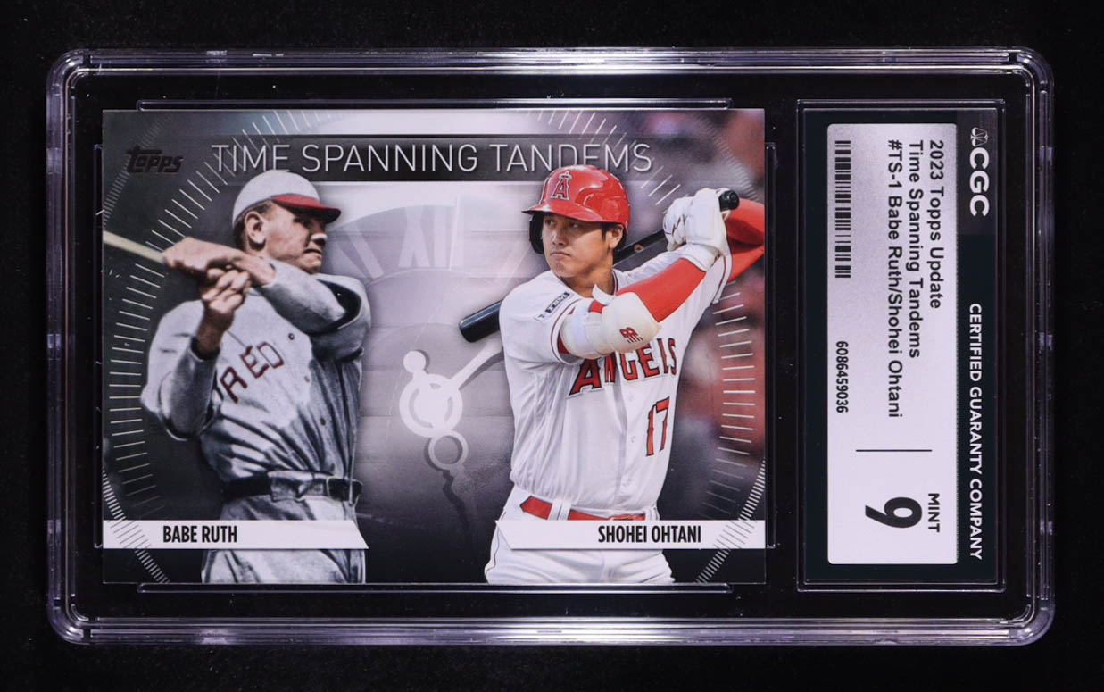 Shohei Ohtani / Babe Ruth 2023 Topps Update Time-Spanning Tandems #TS1 (CGC 9) at PristineAuction.com Shohei Ohtani / Babe Ruth 2023 Topps Update Time-Spanning Tandems #TS1 (CGC 9) at PristineAuction.com