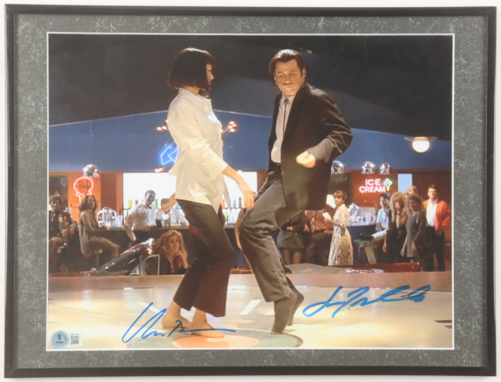 John Travolta & Uma Thurman Signed "Pulp Fiction" Custom Framed Photo Display (Beckett) at PristineAuction.com John Travolta & Uma Thurman Signed "Pulp Fiction" Custom Framed Photo Display (Beckett) at PristineAuction.com
