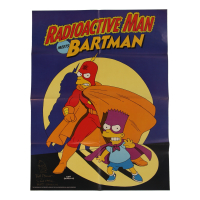 "The Simpsons" Creators "Radioactive Man Meets Bartman" 20x26 Poster Signed by Matt Groening, Steve Vance & Bill Morrison with Homer Sketch (Beckett) at PristineAuction.com