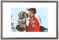 Sebastian Vettel Signed Formula One Ferrari Custom Framed Photo Display (Beckett) at PristineAuction.com