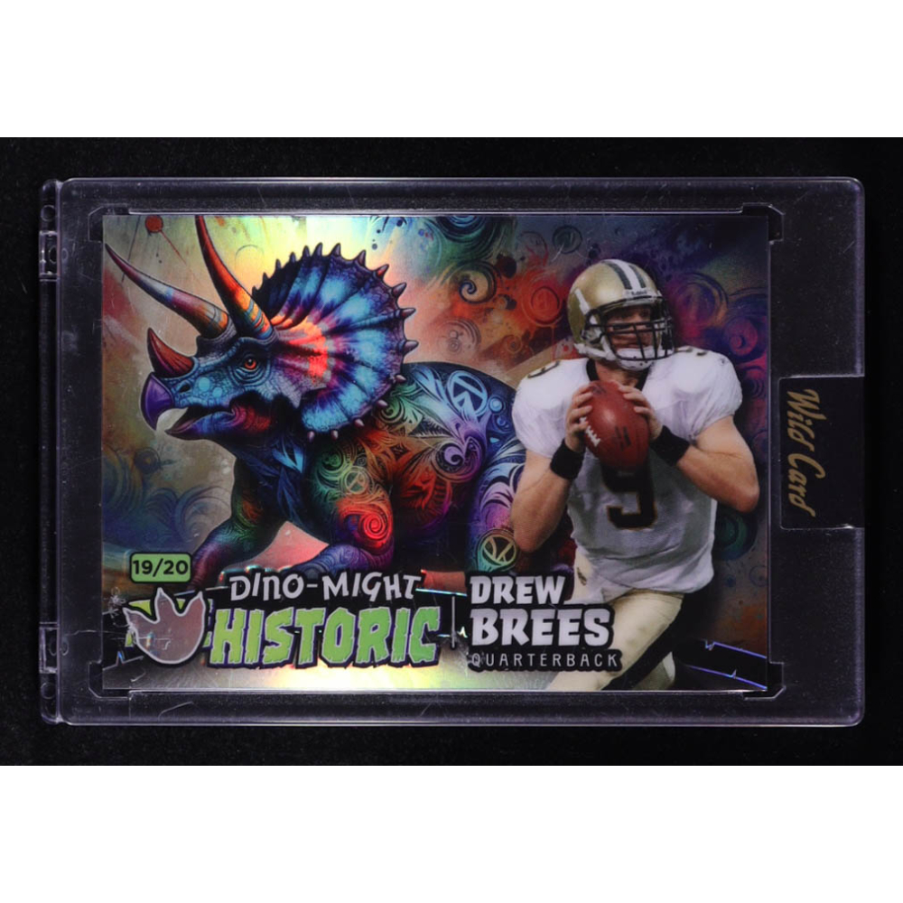 Drew Brees 2024 Wild Card Alumination Dino-Might Prehistoric Triceratops #PHTRI1-DB #19/20 at PristineAuction.com