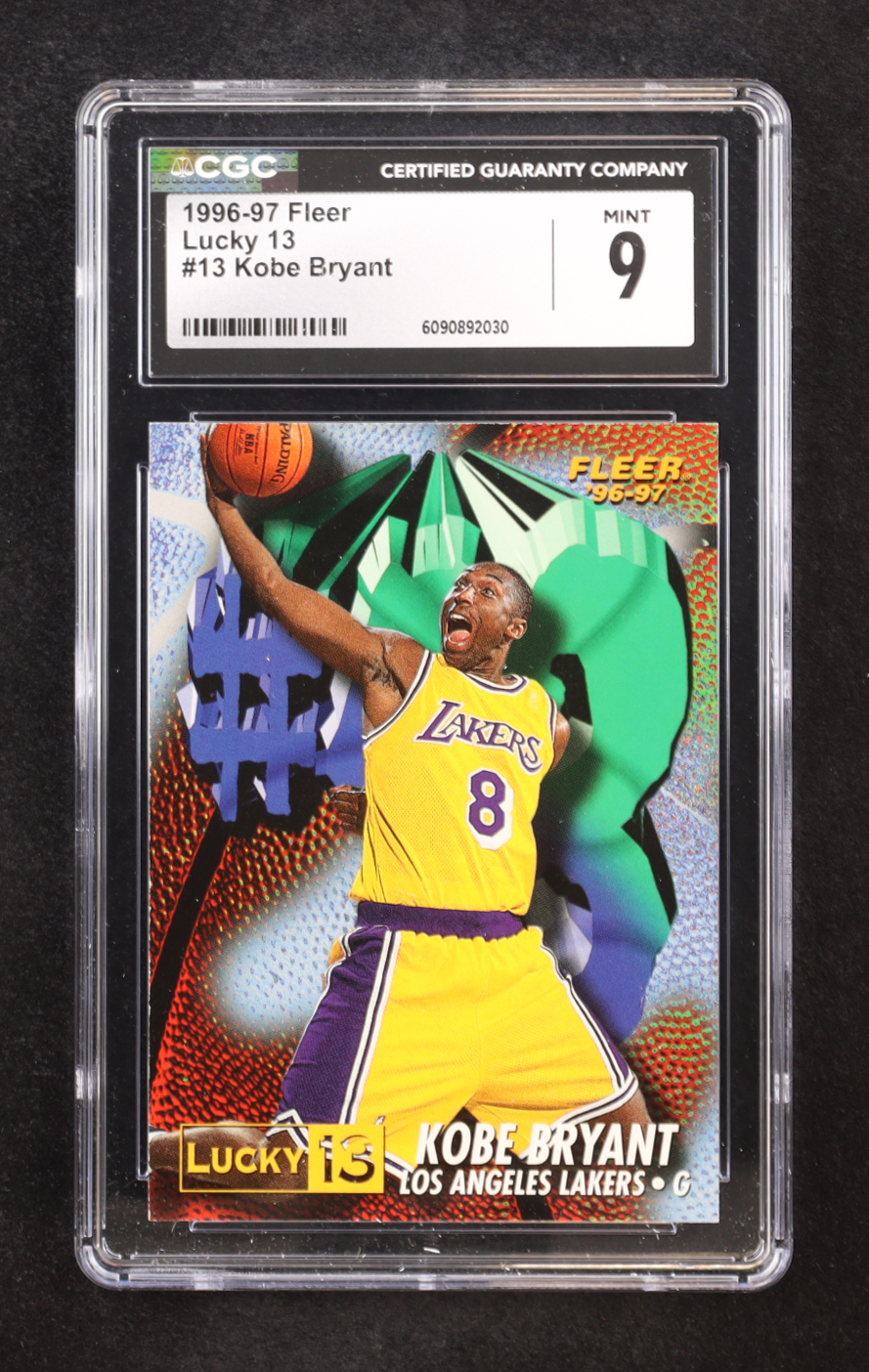 Kobe Bryant 1996-97 Fleer Lucky 13 #13 RC (CGC 9) at PristineAuction.com Kobe Bryant 1996-97 Fleer Lucky 13 #13 RC (CGC 9) at PristineAuction.com