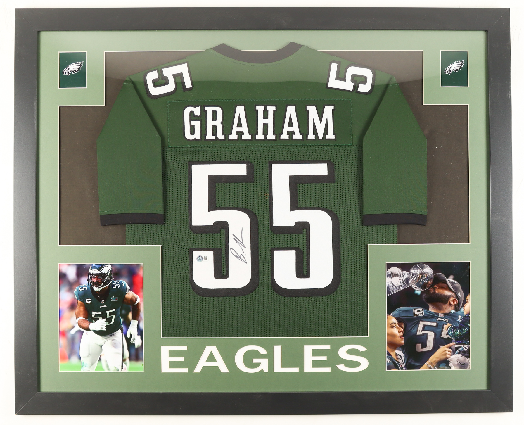 Brandon Graham Signed Custom Framed Jersey Display (Beckett) at PristineAuction.com Brandon Graham Signed Custom Framed Jersey Display (Beckett) at PristineAuction.com