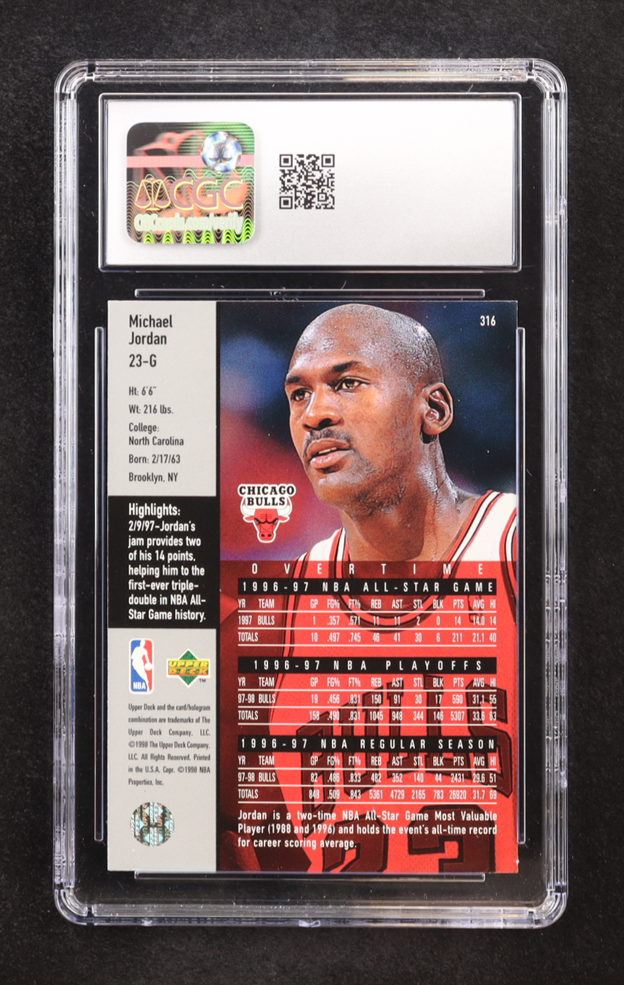 Michael Jordan 1997-98 Upper Deck #316 OT (CGC 8.5) at PristineAuction.com Michael Jordan 1997-98 Upper Deck #316 OT (CGC 8.5) at PristineAuction.com