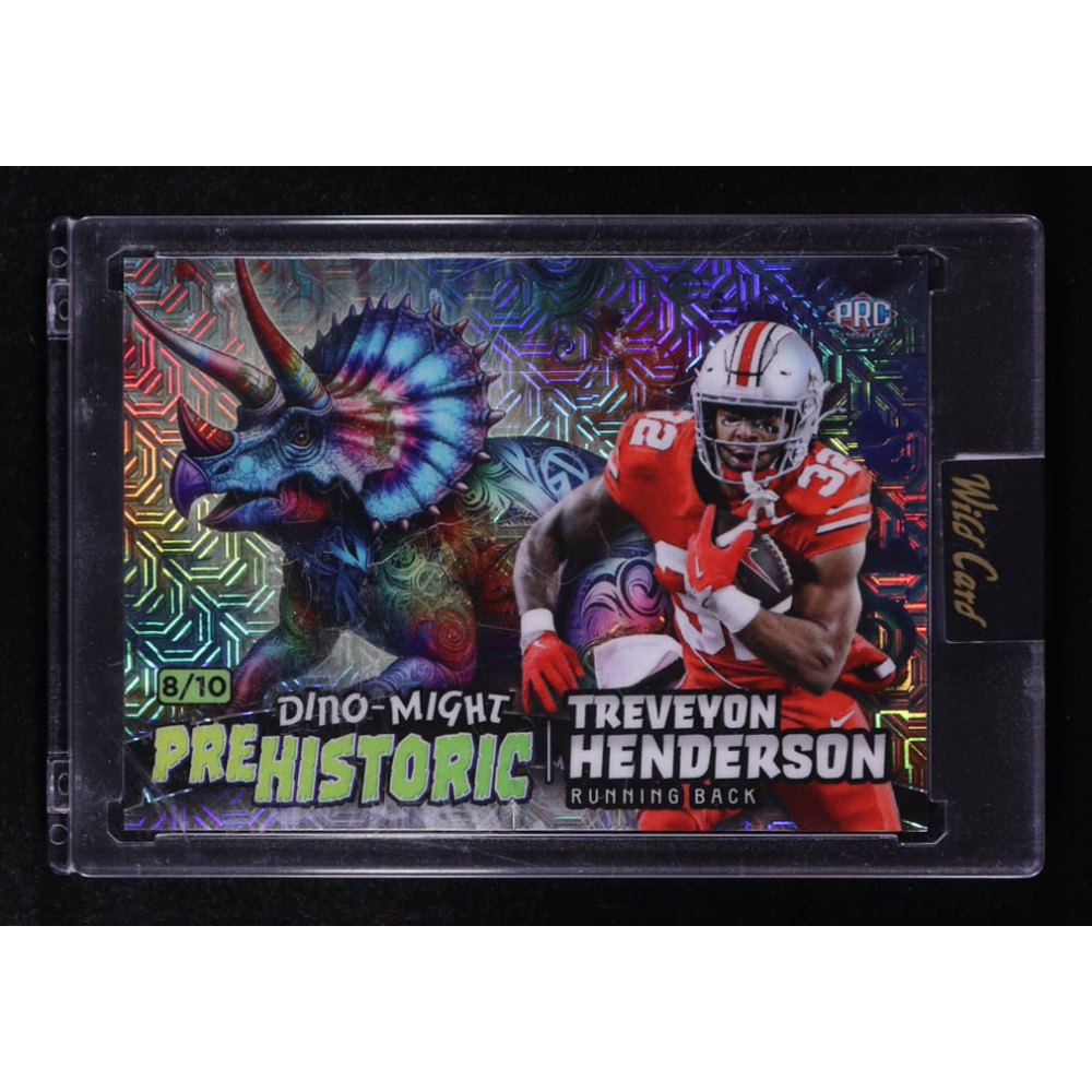 Treveyon Henderson 2024 Wild Card Alumination Dino-Might Prehistoric Triceratops #PHTRI1-TH RC #8/10 at PristineAuction.com