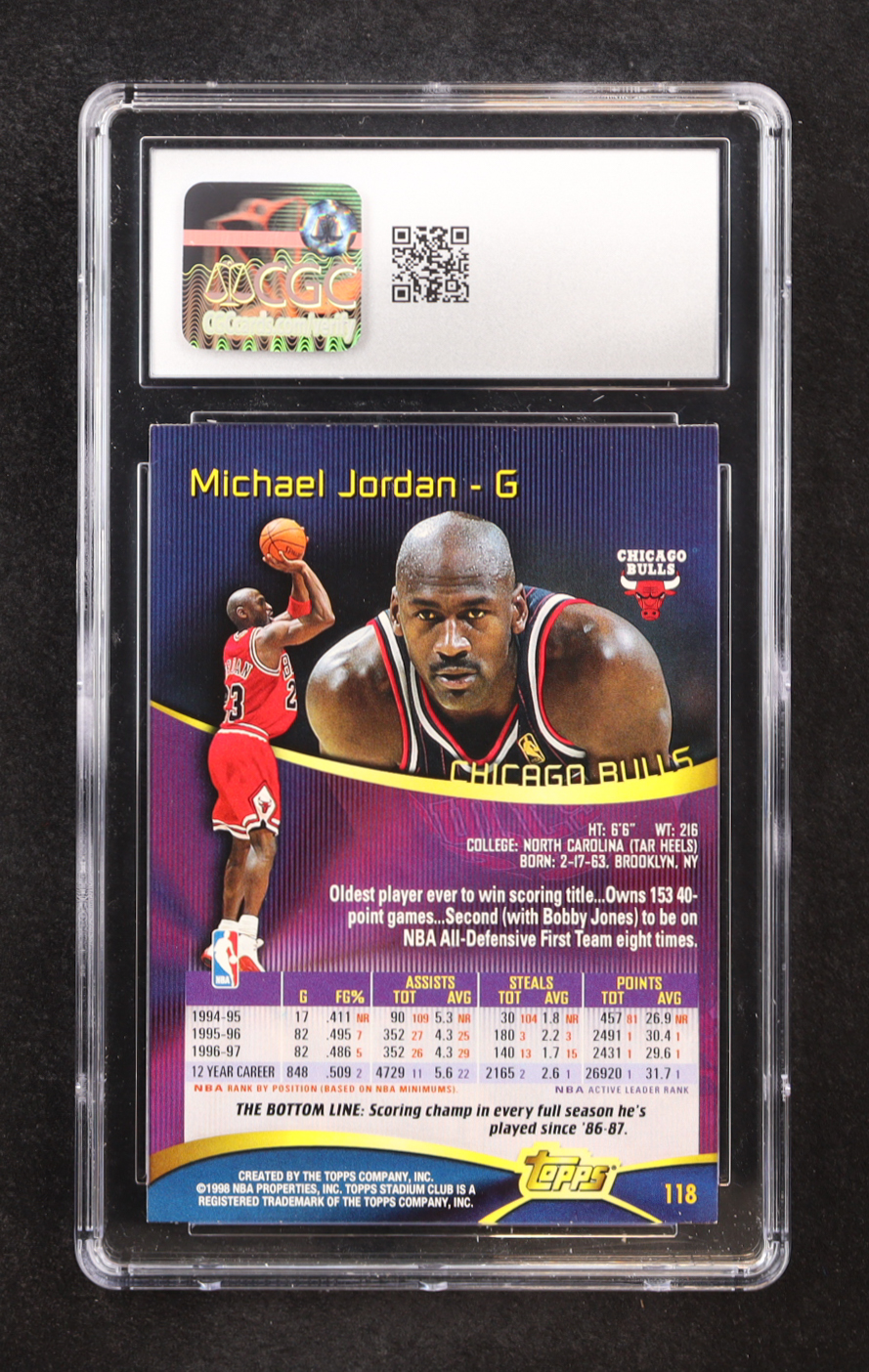 Michael Jordan 1997-98 Stadium Club #118 (CGC 8.5) at PristineAuction.com Michael Jordan 1997-98 Stadium Club #118 (CGC 8.5) at PristineAuction.com