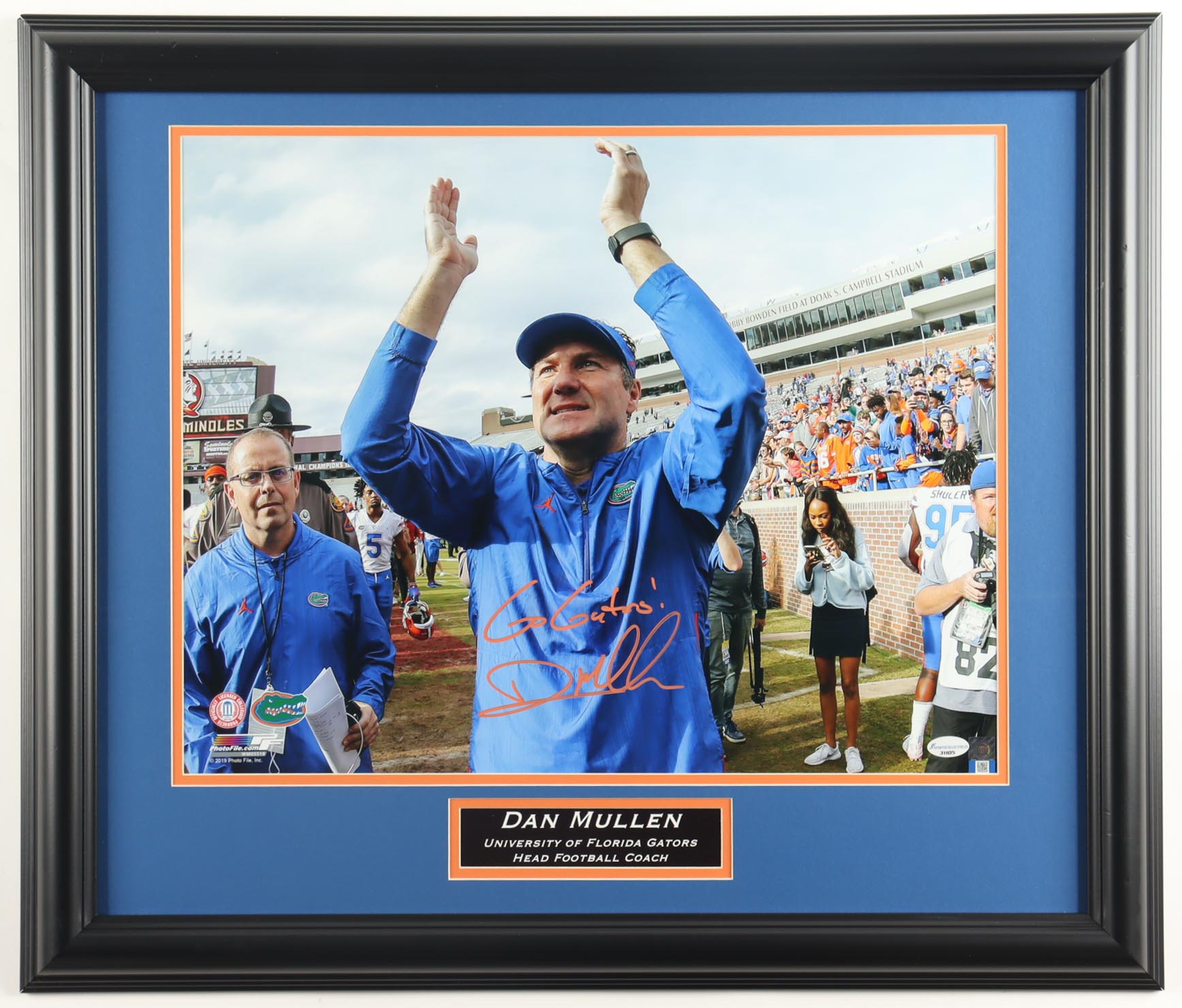 Dan Mullen Signed Florida Gators Custom Framed Photo Display Inscribed "Go Gators!" (Sports Collectible) at PristineAuction.com Dan Mullen Signed Florida Gators Custom Framed Photo Display Inscribed "Go Gators!" (Sports Collectible) at PristineAuction.com
