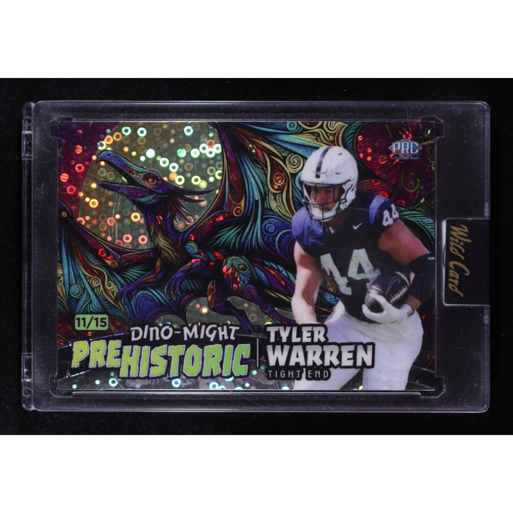 Tyler Warren 2024 Wild Card Alumination Dino-Might Prehistoric Pterodactyl #PHPTE1-TW RC #11/15 at PristineAuction.com