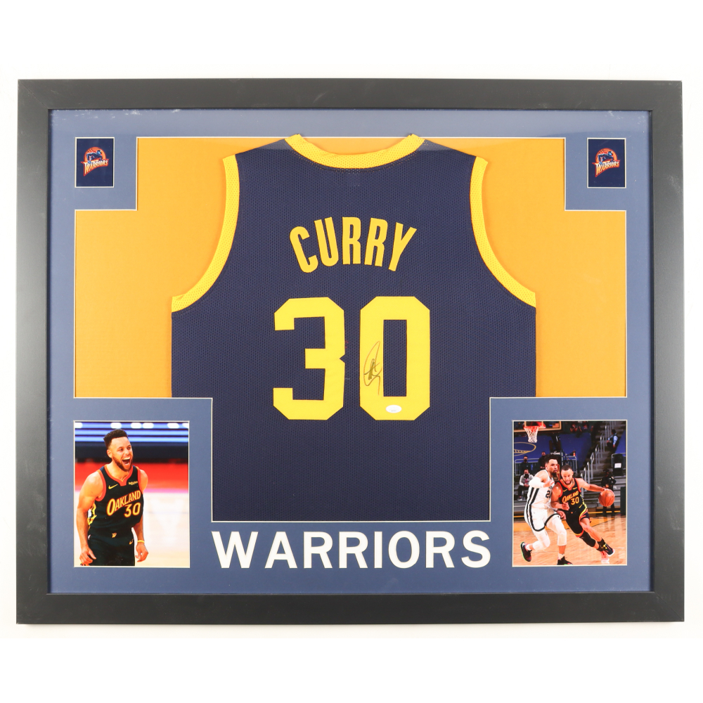 Stephen Curry Signed Custom Framed Jersey Display (JSA) at PristineAuction.com