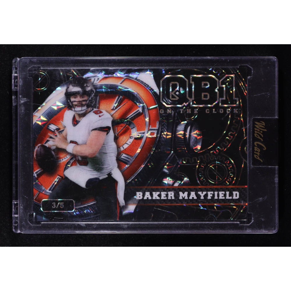 Baker Mayfield 2024 Wild Card QB1 On the Clock Black #OCW-BK-BM1 #3/5 at PristineAuction.com