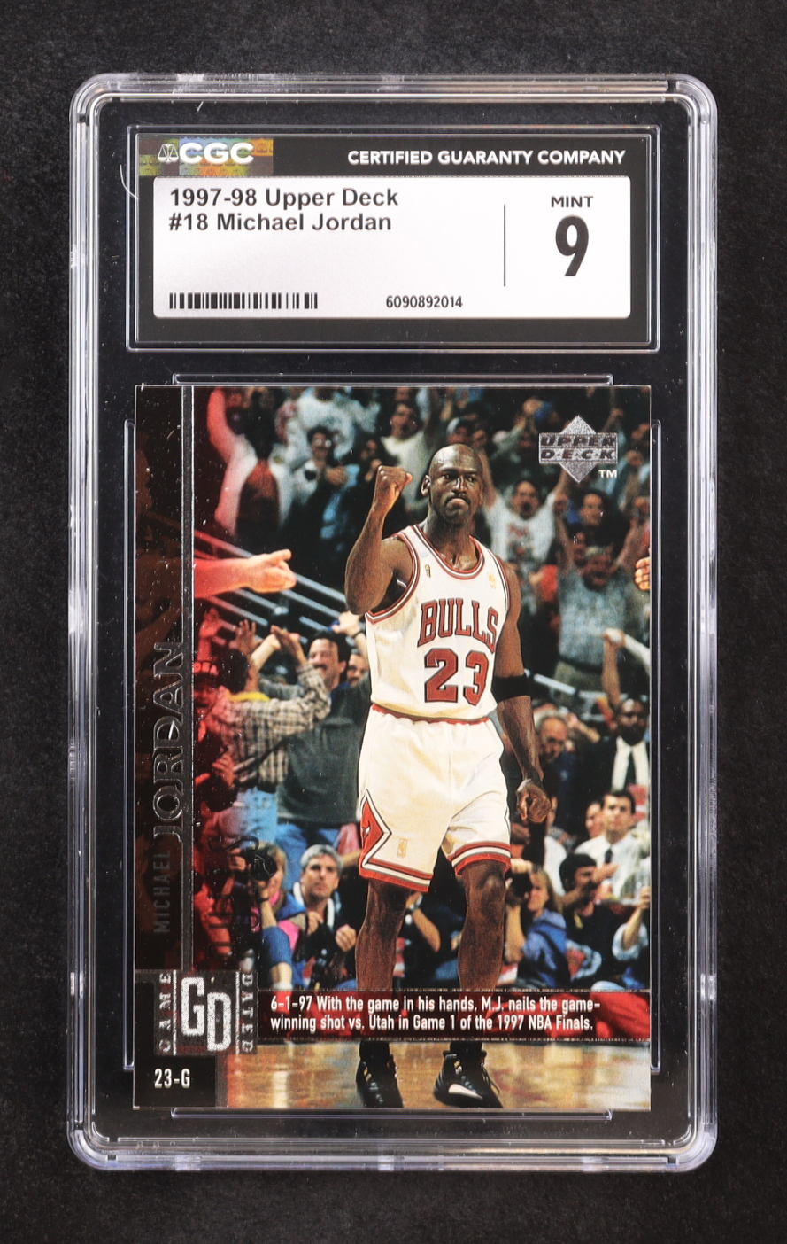 Michael Jordan 1997-98 Upper Deck #18 (CGC 9) at PristineAuction.com Michael Jordan 1997-98 Upper Deck #18 (CGC 9) at PristineAuction.com