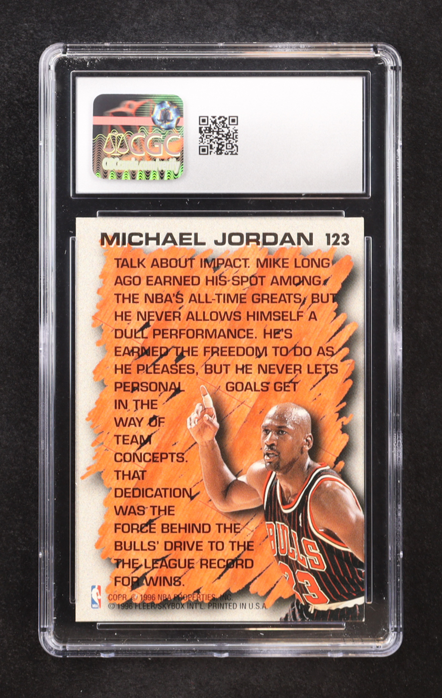 Michael Jordan 1996-97 Fleer #123 HL (CGC 5) at PristineAuction.com Michael Jordan 1996-97 Fleer #123 HL (CGC 5) at PristineAuction.com