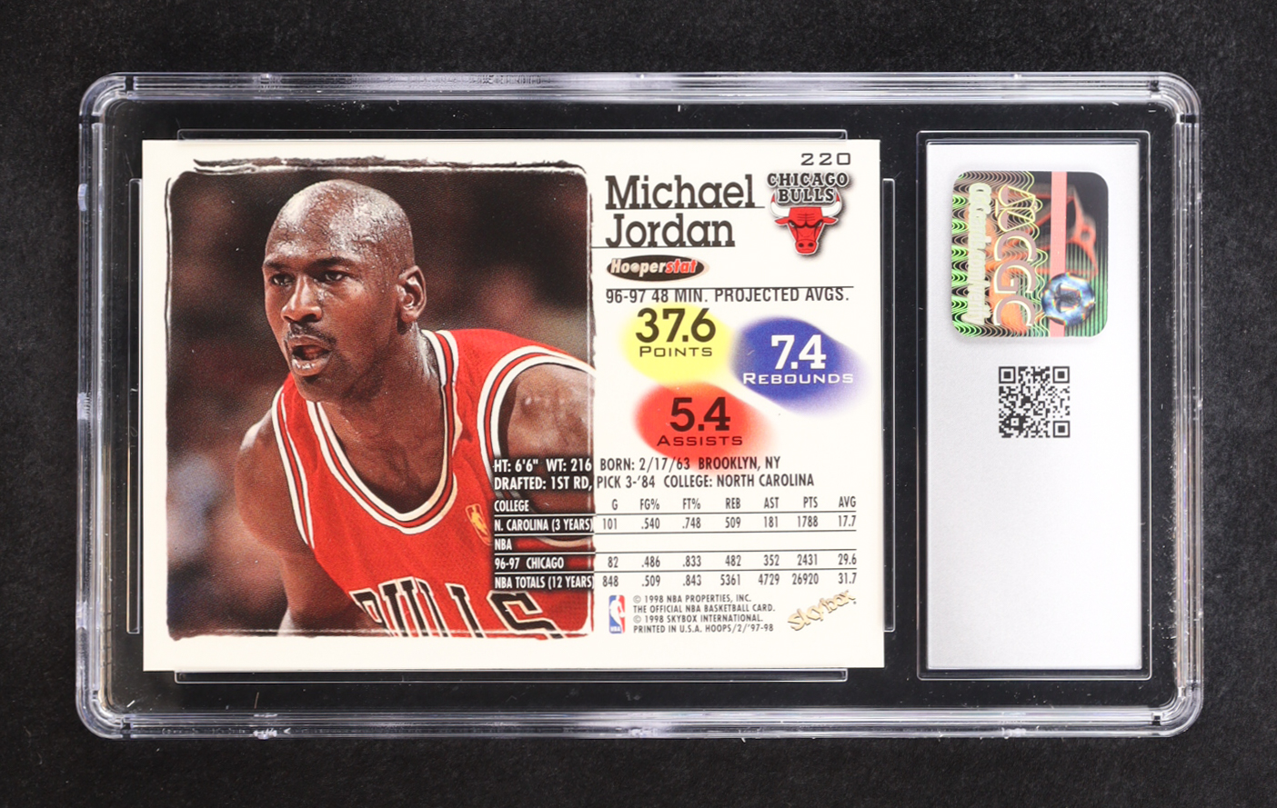 Michael Jordan 1997-98 Hoops #220 (CGC 7.5) at PristineAuction.com Michael Jordan 1997-98 Hoops #220 (CGC 7.5) at PristineAuction.com