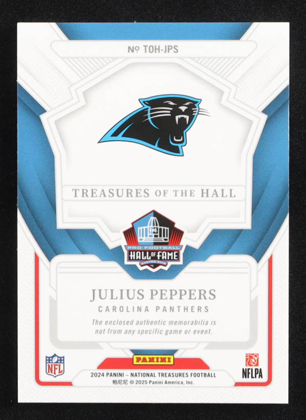 Julius Peppers 2024 Panini National Treasures Treasures of the Hall Holo Gold #22 #3/5 at PristineAuction.com Julius Peppers 2024 Panini National Treasures Treasures of the Hall Holo Gold #22 #3/5 at PristineAuction.com