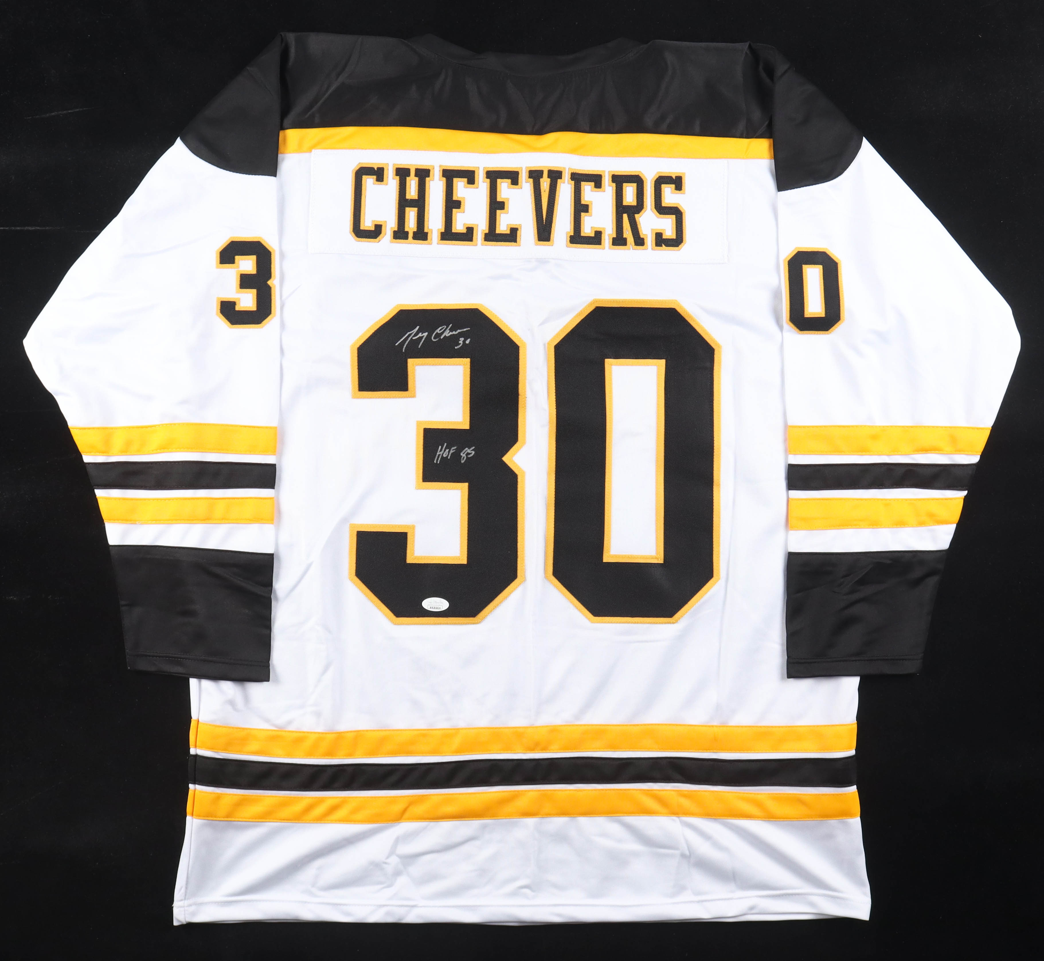Gerry Cheevers Signed Jersey Inscribed "HOF 85" (JSA) at PristineAuction.com Gerry Cheevers Signed Jersey Inscribed "HOF 85" (JSA) at PristineAuction.com