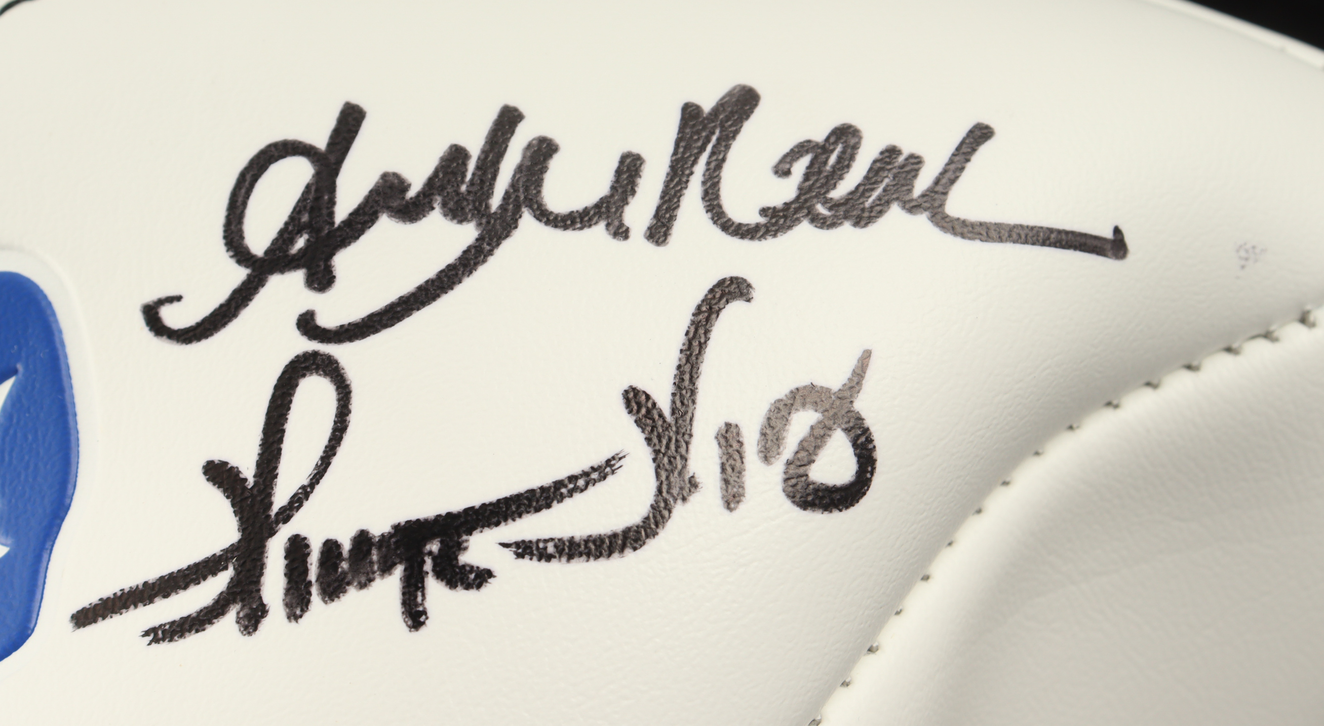 Jim Kelly, Thurman Thomas, & Andre Reed Signed Bills Logo Football Inscribed "Bills Dynasty" (Beckett) at PristineAuction.com Jim Kelly, Thurman Thomas, & Andre Reed Signed Bills Logo Football Inscribed "Bills Dynasty" (Beckett) at PristineAuction.com