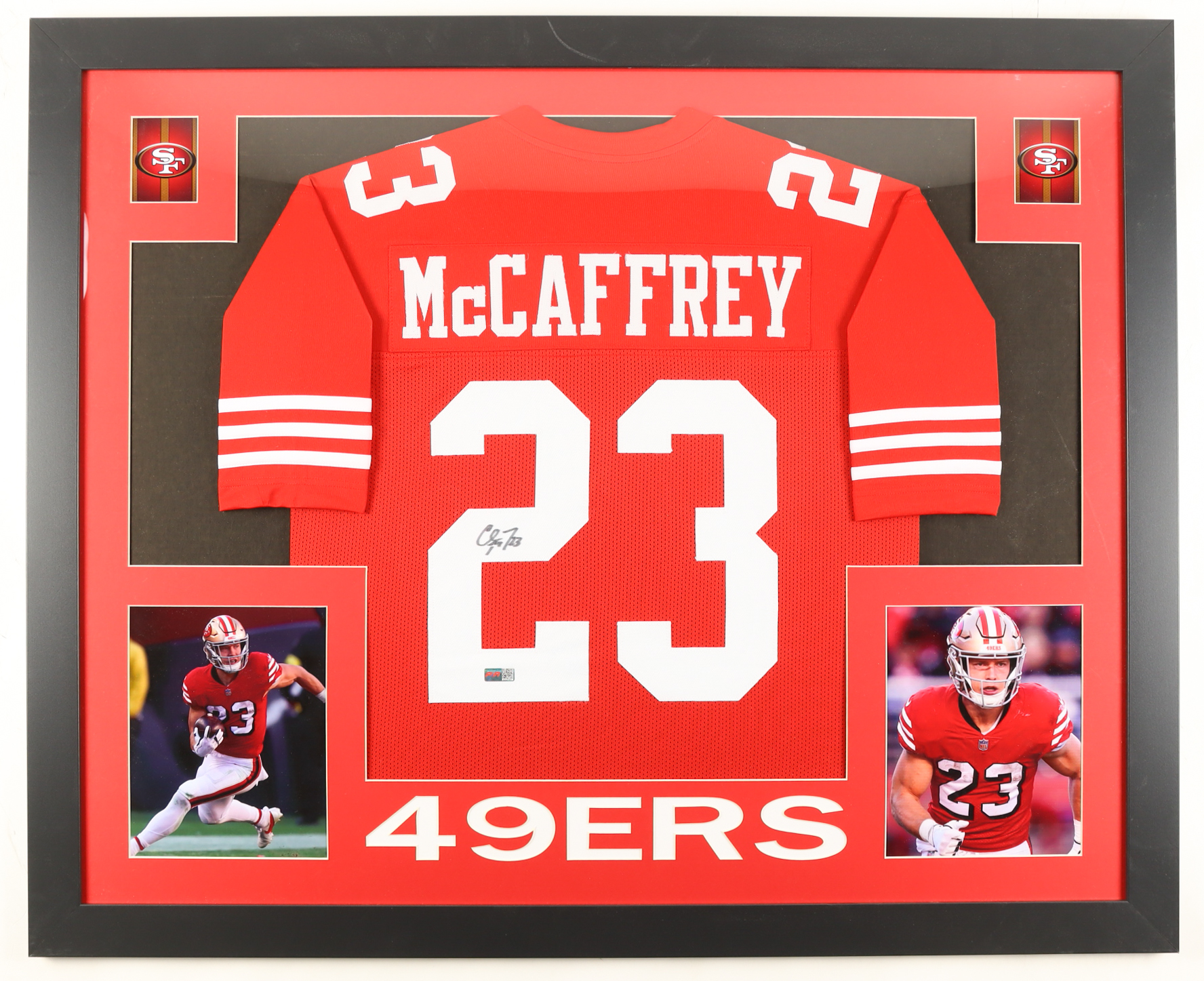 Christian McCaffrey Signed Custom Framed Jersey Display (PIA) at PristineAuction.com Christian McCaffrey Signed Custom Framed Jersey Display (PIA) at PristineAuction.com