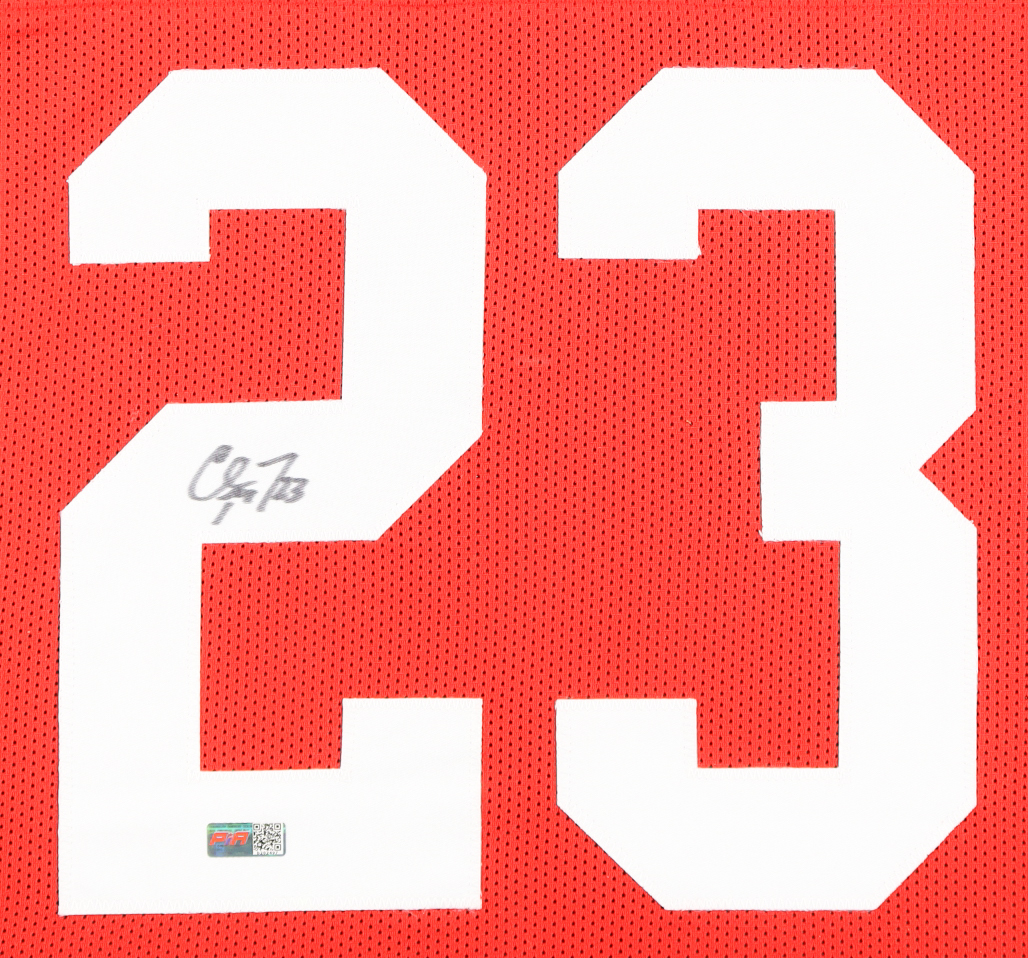 Christian McCaffrey Signed Custom Framed Jersey Display (PIA) at PristineAuction.com Christian McCaffrey Signed Custom Framed Jersey Display (PIA) at PristineAuction.com