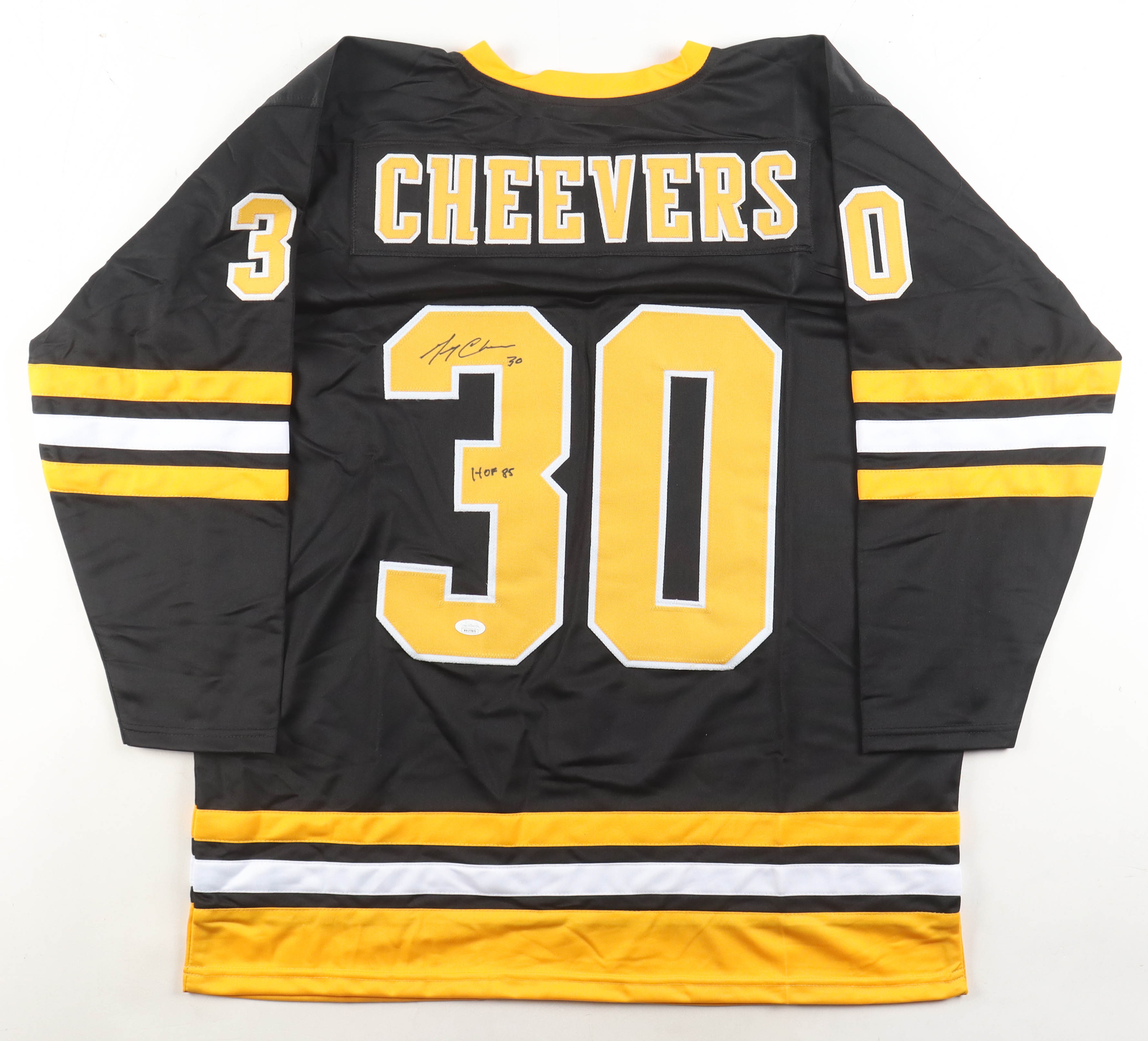 Gerry Cheevers Signed Jersey Inscribed "HOF 85" (JSA) at PristineAuction.com Gerry Cheevers Signed Jersey Inscribed "HOF 85" (JSA) at PristineAuction.com