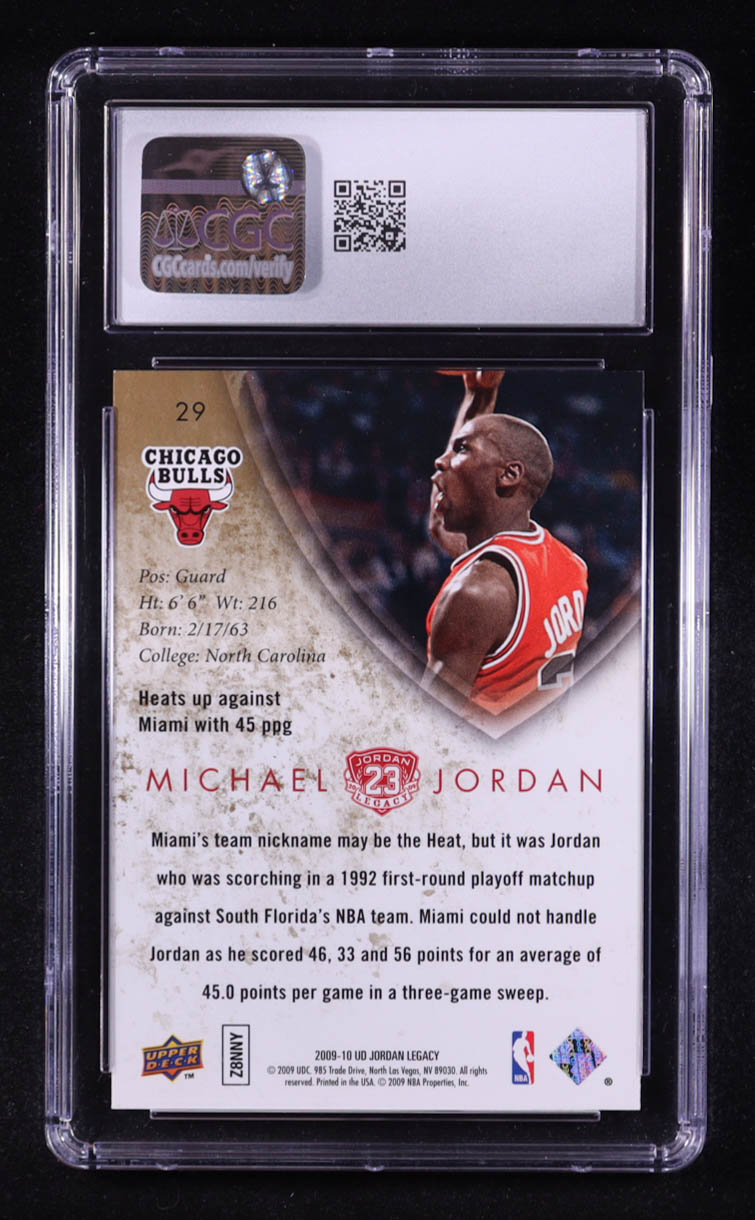 Michael Jordan 2009-10 Upper Deck Michael Jordan Legacy Collection #29 (CGC 10) at PristineAuction.com Michael Jordan 2009-10 Upper Deck Michael Jordan Legacy Collection #29 (CGC 10) at PristineAuction.com