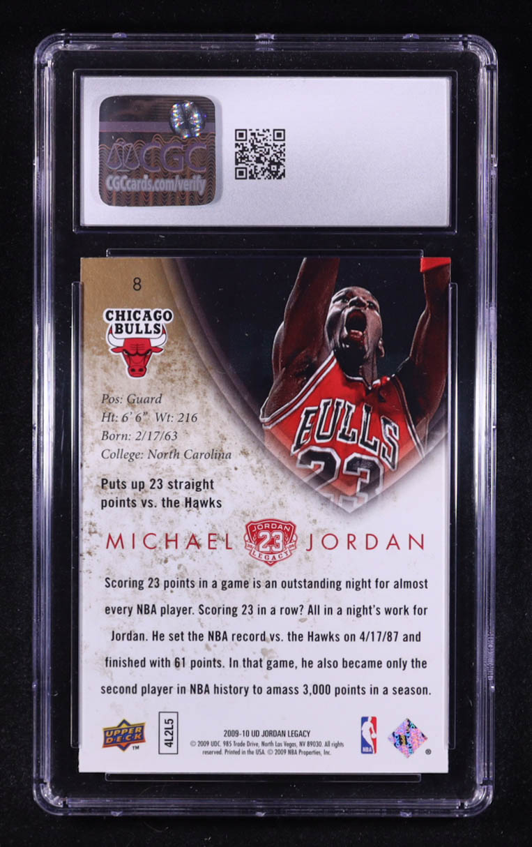 Michael Jordan 2009-10 Upper Deck Michael Jordan Legacy Collection #8 (CGC 10) at PristineAuction.com Michael Jordan 2009-10 Upper Deck Michael Jordan Legacy Collection #8 (CGC 10) at PristineAuction.com