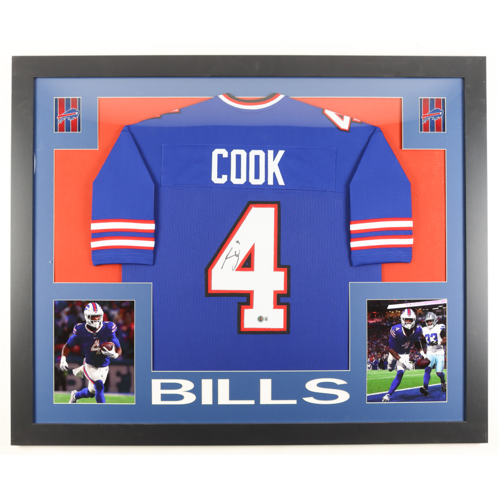 James Cook Signed Custom Framed Jersey Display (Beckett) at PristineAuction.com