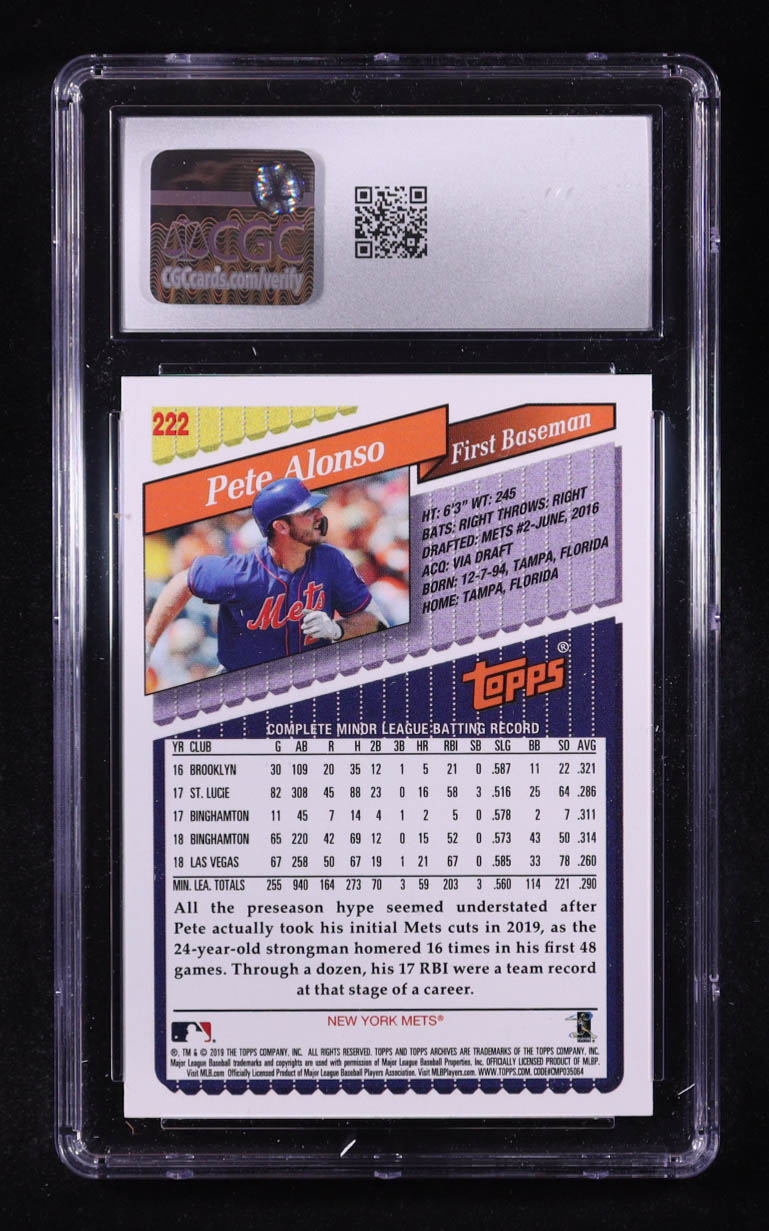 Pete Alonso 2019 Topps Archives #222 RC (CGC 10) at PristineAuction.com Pete Alonso 2019 Topps Archives #222 RC (CGC 10) at PristineAuction.com