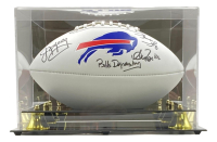 Jim Kelly, Thurman Thomas & Andre Reed Signed Bills Logo Football Inscribed "Bills Dynasty" with Display Case (Beckett) at PristineAuction.com