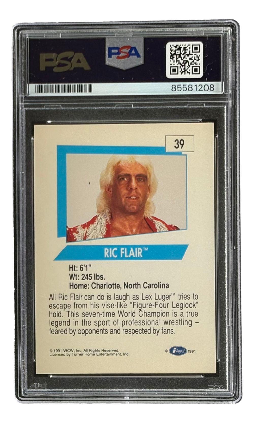 Ric Flair Signed 1991 WCW #39 Inscribed "16x" (PSA) at PristineAuction.com Ric Flair Signed 1991 WCW #39 Inscribed "16x" (PSA) at PristineAuction.com