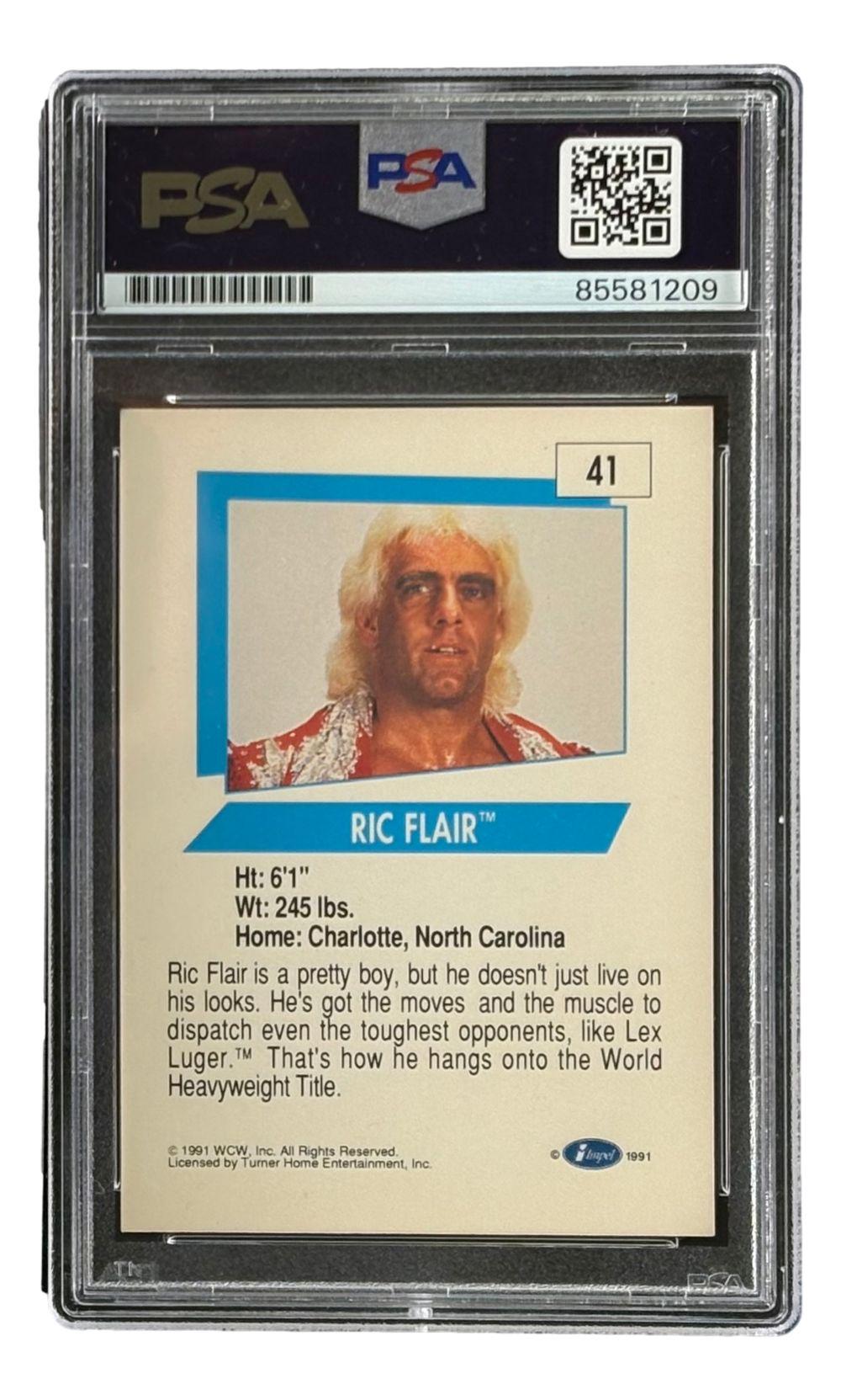 Ric Flair Signed 1991 WCW #41 Inscribed "16x" (PSA) at PristineAuction.com Ric Flair Signed 1991 WCW #41 Inscribed "16x" (PSA) at PristineAuction.com