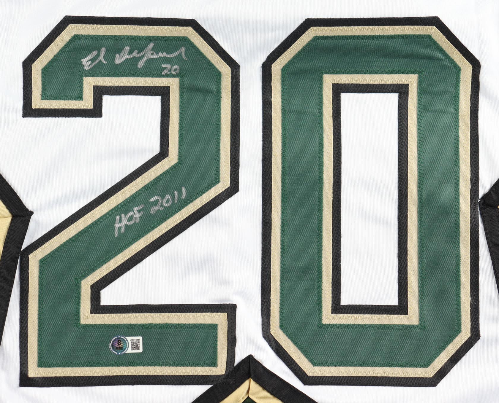 Ed Belfour Signed Jersey Inscribed "HOF 2011" (Beckett) at PristineAuction.com Ed Belfour Signed Jersey Inscribed "HOF 2011" (Beckett) at PristineAuction.com