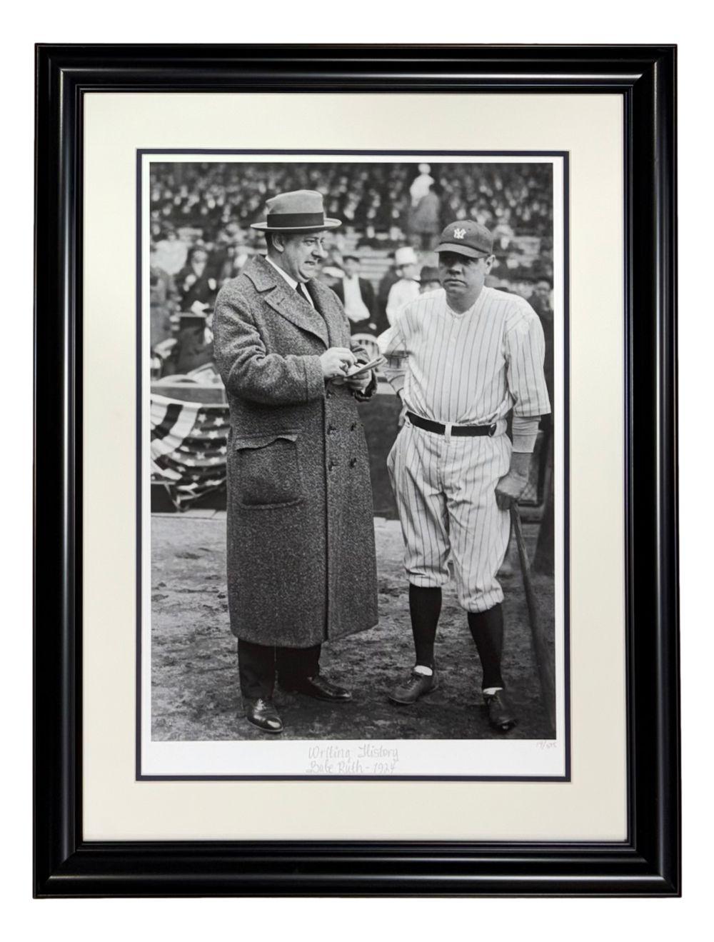 Babe Ruth LE "Writing History" Yankees Custom Framed Historical Archive Giclee at PristineAuction.com Babe Ruth LE "Writing History" Yankees Custom Framed Historical Archive Giclee at PristineAuction.com