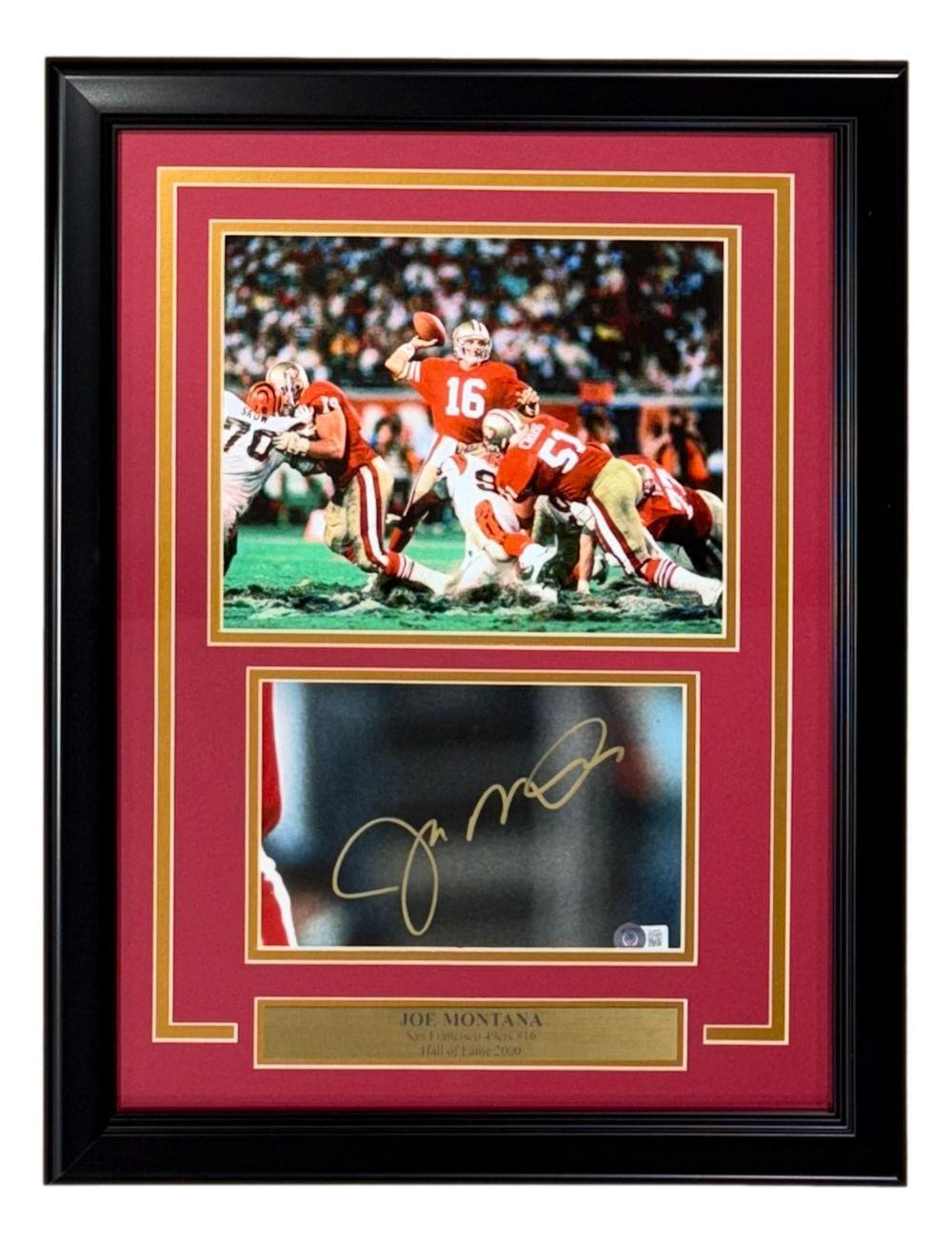 Joe Montana Signed 49ers Custom Framed Cut Display (Beckett) at PristineAuction.com Joe Montana Signed 49ers Custom Framed Cut Display (Beckett) at PristineAuction.com