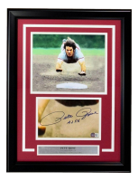 Pete Rose Signed Reds Custom Framed Cut Display Inscribed "4256" (Beckett) at PristineAuction.com