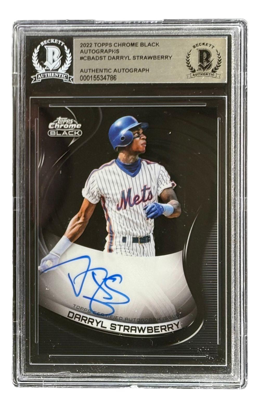 Darryl Strawberry 2022 Topps Chrome Black Autographs #CBADST (BGS) at PristineAuction.com Darryl Strawberry 2022 Topps Chrome Black Autographs #CBADST (BGS) at PristineAuction.com