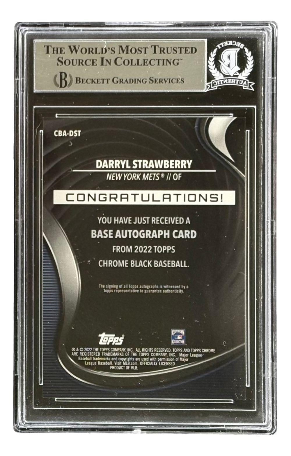 Darryl Strawberry 2022 Topps Chrome Black Autographs #CBADST (BGS) at PristineAuction.com Darryl Strawberry 2022 Topps Chrome Black Autographs #CBADST (BGS) at PristineAuction.com