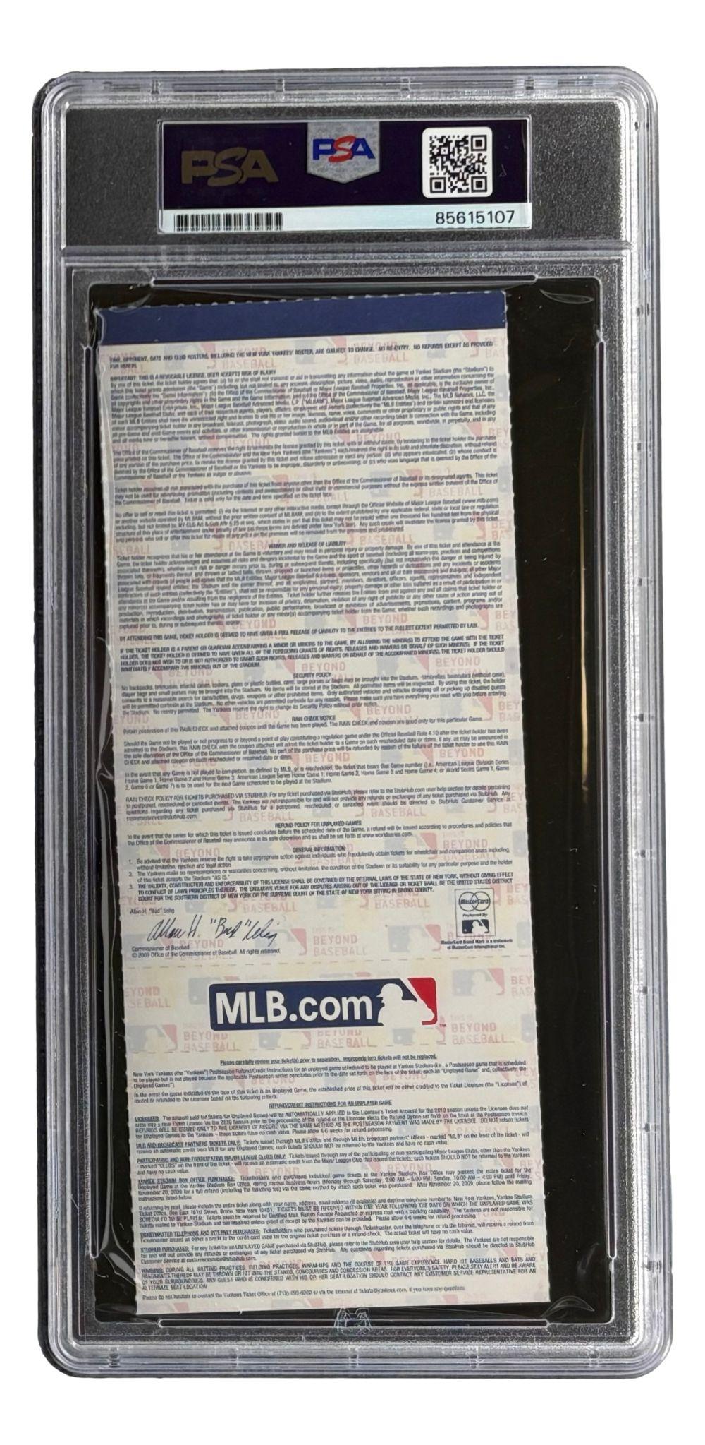 Hideki Matsui Signed 2009 World Series Game 6 Ticket Inscribed "09 WS MVP" (PSA) at PristineAuction.com Hideki Matsui Signed 2009 World Series Game 6 Ticket Inscribed "09 WS MVP" (PSA) at PristineAuction.com
