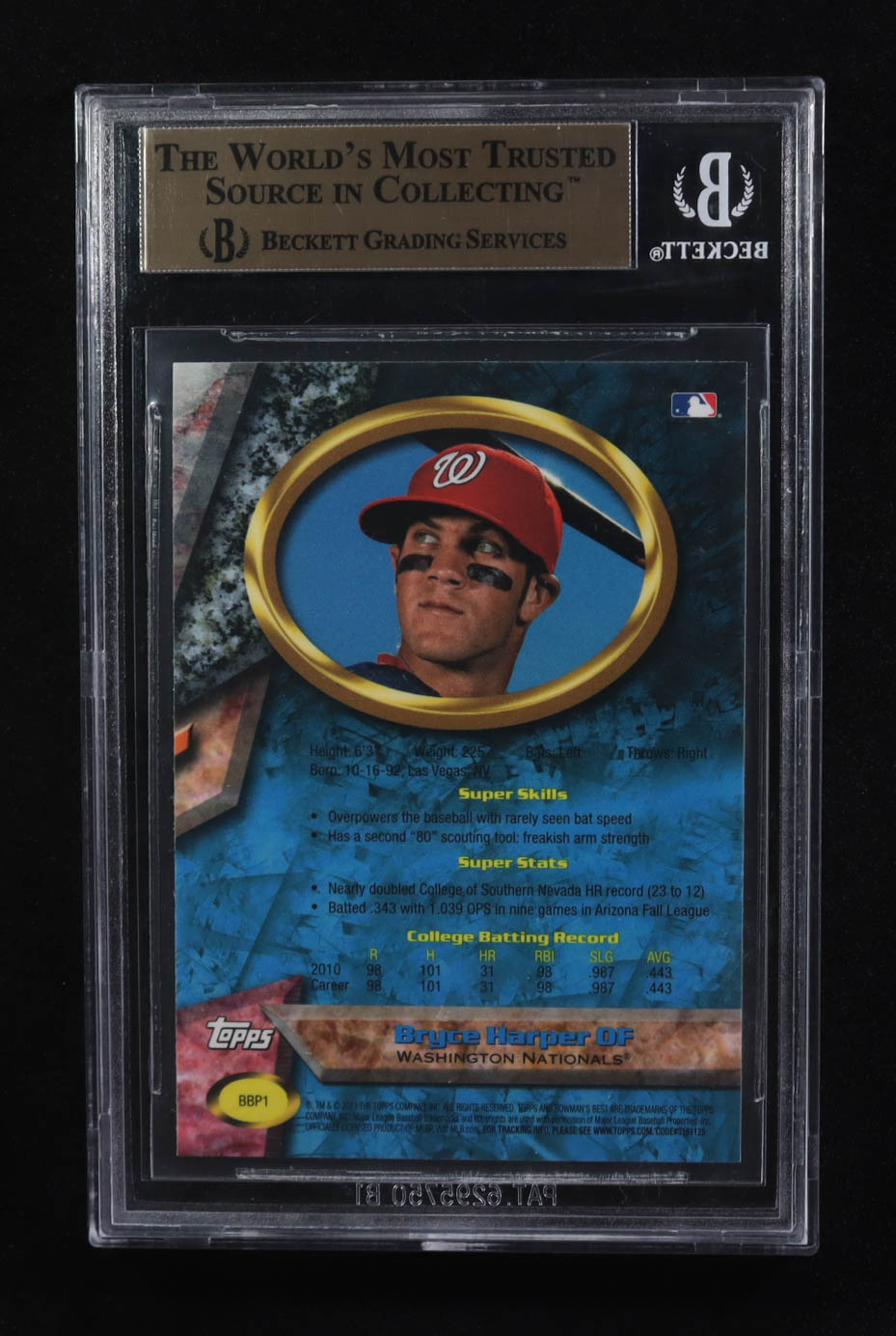 Bryce Harper 2011 Bowman Best Prospects #BBP1 RC (BGS 9.5) at PristineAuction.com Bryce Harper 2011 Bowman Best Prospects #BBP1 RC (BGS 9.5) at PristineAuction.com