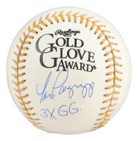 Tom Pagnozzi Signed Official Gold Glove Baseball Inscribed "3x GG" (JSA) at PristineAuction.com