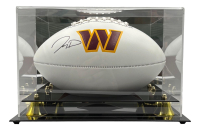 Jayden Daniels Signed Commanders Logo Football with Display Case (Fanatics) at PristineAuction.com