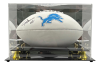 Jameson Williams Signed Falcons Logo Football with Display Case (Beckett) at PristineAuction.com