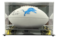 Sam LaPorta Signed Lions Logo Football with Display Case (Beckett) at PristineAuction.com