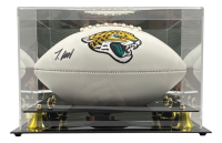 Travis Hunter Signed Jaguars Logo Football with Display Case (Beckett) at PristineAuction.com