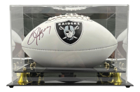 Bo Jackson Signed Raiders Logo Football with Display Case (Beckett) at PristineAuction.com
